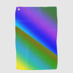 Blue green rainbow abstract texture pattern art t golf towel