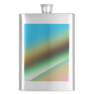 Blue green rainbow abstract texture pattern art t hip flask
