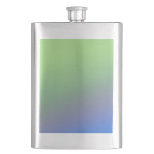 Blue green rainbow abstract texture pattern art t hip flask