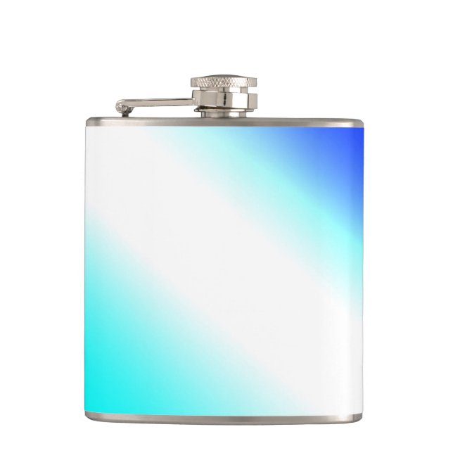 Blue green rainbow abstract texture pattern art  t hip flask (Front)