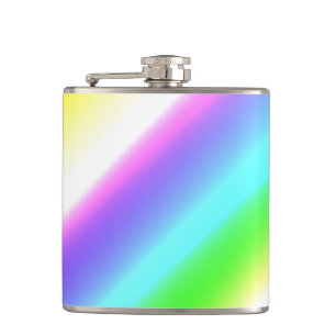 Blue green rainbow abstract texture pattern art  t hip flask