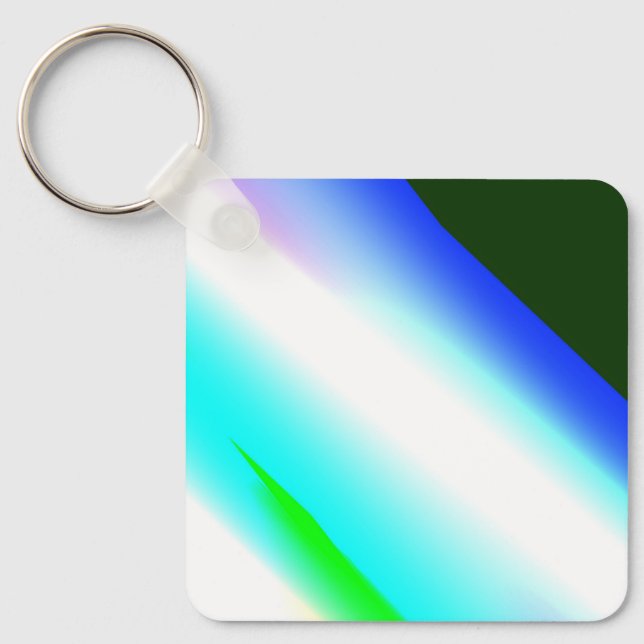 Blue green rainbow abstract texture pattern art  t key ring (Front)
