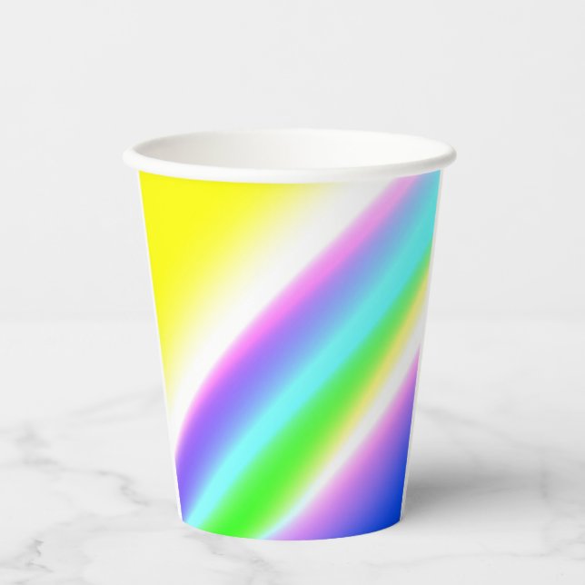 Blue green rainbow abstract texture pattern art  t paper cups (Front)
