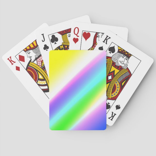 Blue green rainbow abstract texture pattern art  t playing cards (Back)