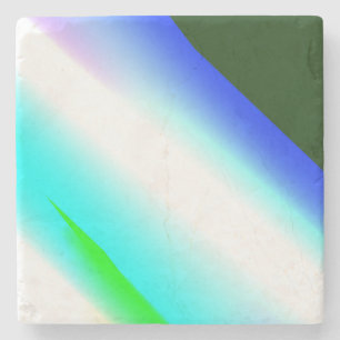 Blue green rainbow abstract texture pattern art t stone coaster