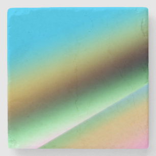 Blue green rainbow abstract texture pattern art t stone coaster