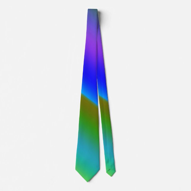 Blue green rainbow abstract texture pattern art  t tie (Front)