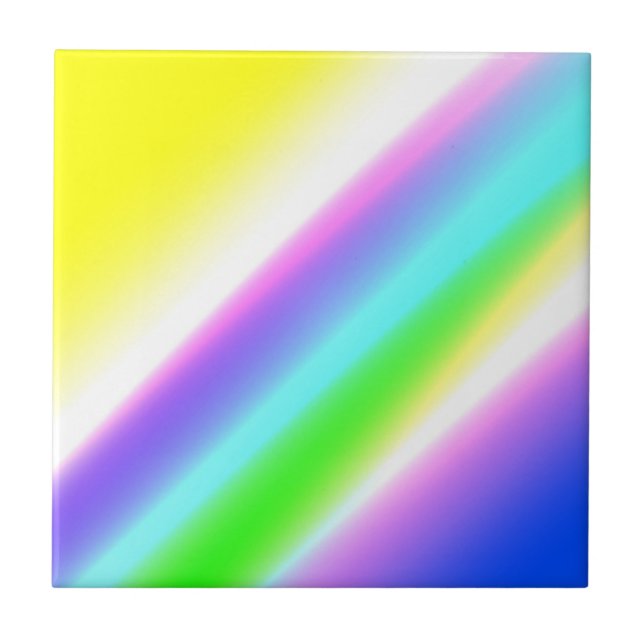 Blue green rainbow abstract texture pattern art  t tile (Front)