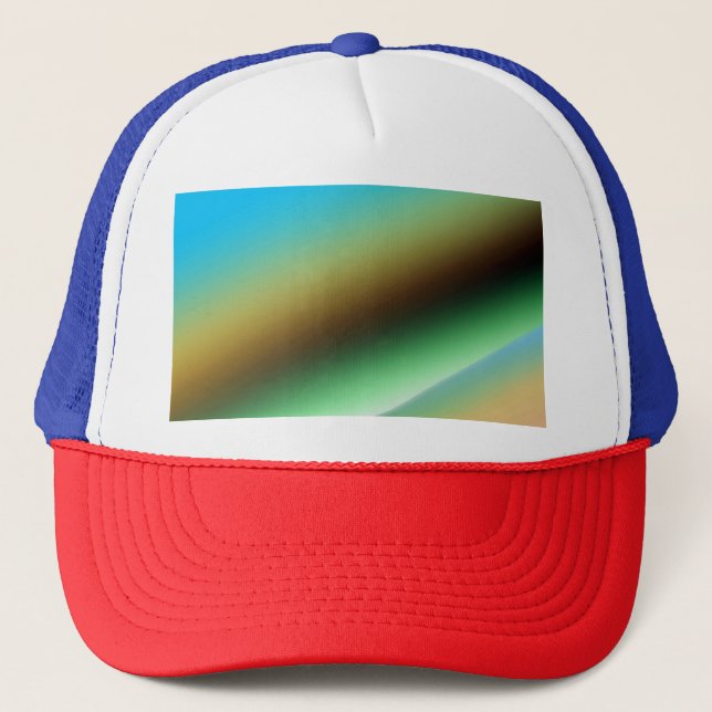 Blue green rainbow abstract texture pattern art  t trucker hat (Front)