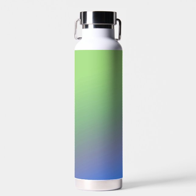 Blue green rainbow abstract texture pattern art  t water bottle (Front)