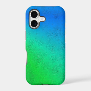 Blue Green Rainbow in Elephant Skin Leather Optik
