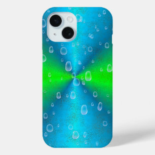 Blue Green Rainbow in Elephant Skin Leather Optik iPhone 15 Case
