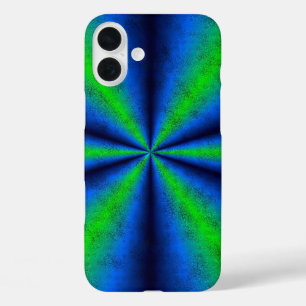 Blue Green Rainbow in Elephant Skin Leather Optik iPhone 16 Plus Case