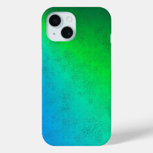 Blue Green Rainbow in Elephant Skin Leather Optik iPhone 15 Case