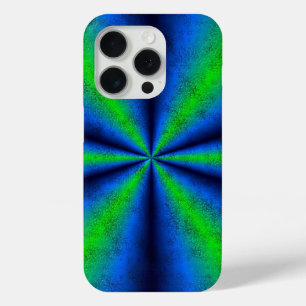 Blue Green Rainbow in Elephant Skin Leather Optik iPhone 15 Pro Case