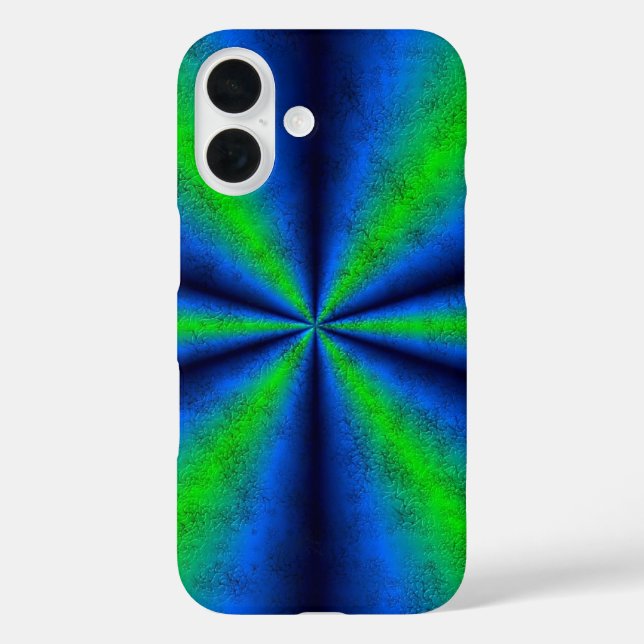 Blue Green Rainbow in Elephant Skin Leather Optik Case-Mate iPhone Case (Back)