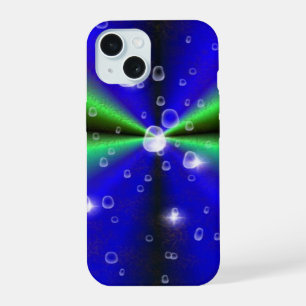 Blue Green Rainbow in Elephant Skin Leather Optik iPhone 15 Case