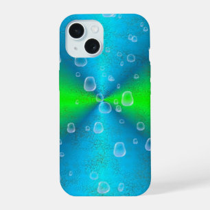 Blue Green Rainbow in Elephant Skin Leather Optik iPhone 15 Case