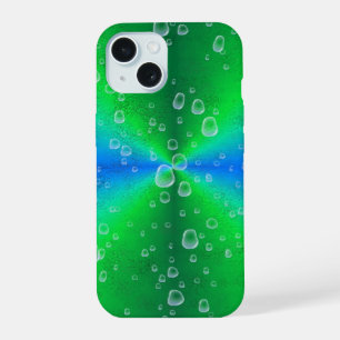 Blue Green Rainbow in Elephant Skin Leather Optik iPhone 15 Case