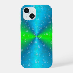 Blue Green Rainbow in Elephant Skin Leather Optik iPhone 15 Case