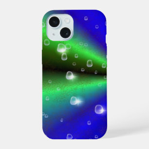 Blue Green Rainbow in Elephant Skin Leather Optik iPhone 15 Case
