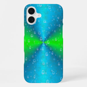 Blue Green Rainbow in Elephant Skin Leather Optik iPhone 16 Plus Case