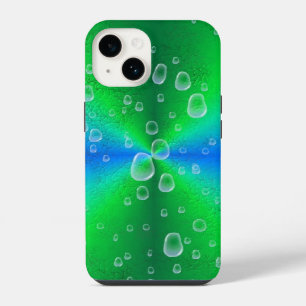 Blue Green Rainbow in Elephant Skin Leather Optik iPhone 14 Case