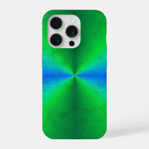 Blue Green Rainbow in Elephant Skin Leather Optik iPhone 15 Pro Case