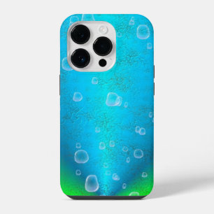 Blue Green Rainbow in Elephant Skin Leather Optik iPhone 14 Pro Case