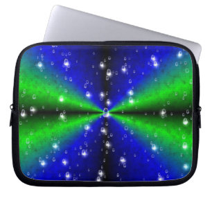 Blue Green Rainbow in Elephant Skin Leather Optik Laptop Sleeve