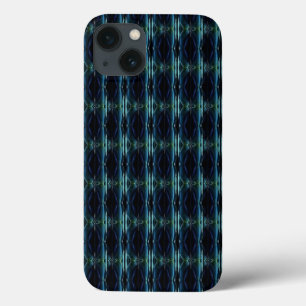 Blue Green Rainbow Stars , Artdeco Pattern iPhone 13 Case