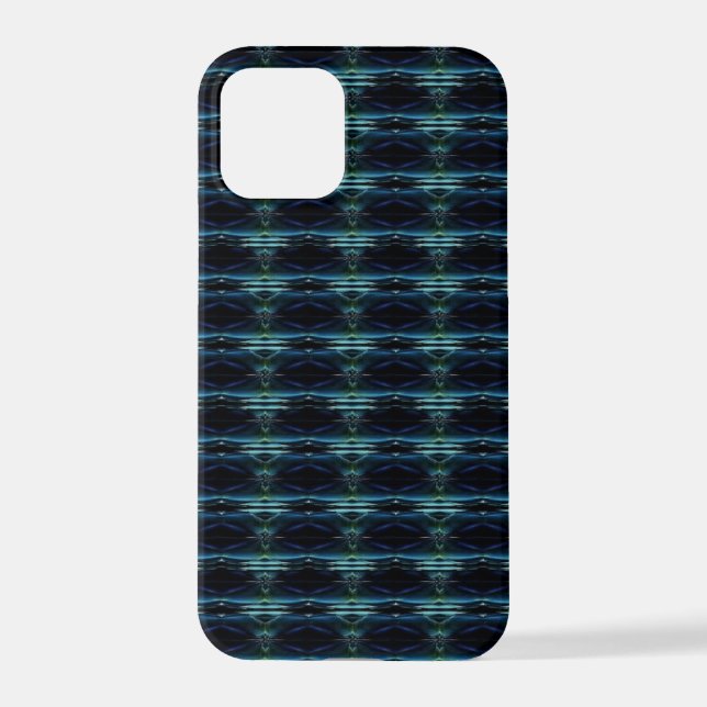 Blue Green Rainbow Stars , Artdeco Pattern iPhone Case (Back)