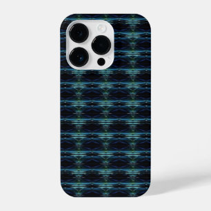Blue Green Rainbow Stars , Artdeco Pattern iPhone 14 Pro Case