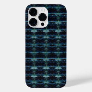Blue Green Rainbow Stars , Artdeco Pattern iPhone 14 Pro Max Case