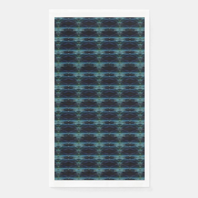Blue Green Rainbow Stars , Artdeco Pattern Napkin (Front)