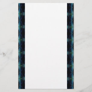 Blue Green Rainbow Stars , Artdeco Pattern Stationery