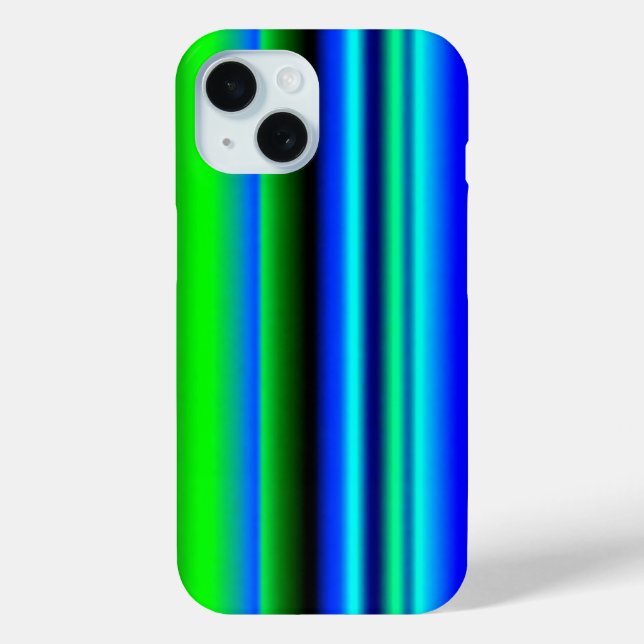 Blue Green Rainbow Stripes Case-Mate iPhone Case (Back)