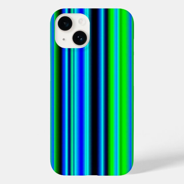 Blue Green Rainbow Stripes Case-Mate iPhone Case (Back)