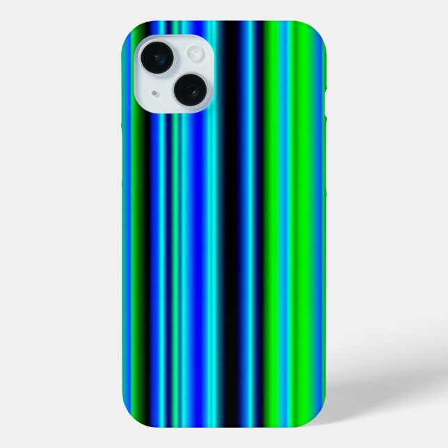 Blue Green Rainbow Stripes Case-Mate iPhone Case (Back)