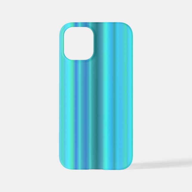 Blue Green Rainbow Stripes iPhone Case (Back)