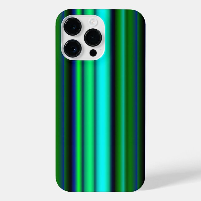 Blue Green Rainbow Stripes iPhone Case (Back)