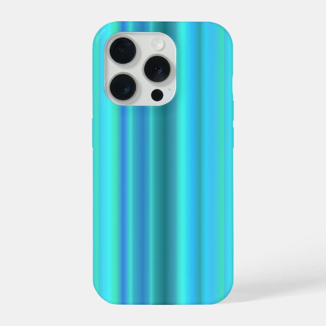 Blue Green Rainbow Stripes iPhone Case (Back)