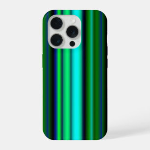 Blue Green Rainbow Stripes iPhone 15 Pro Case
