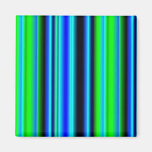 Blue Green Rainbow Stripes Magnet