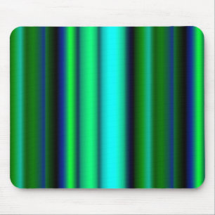 Blue Green Rainbow Stripes Mouse Mat