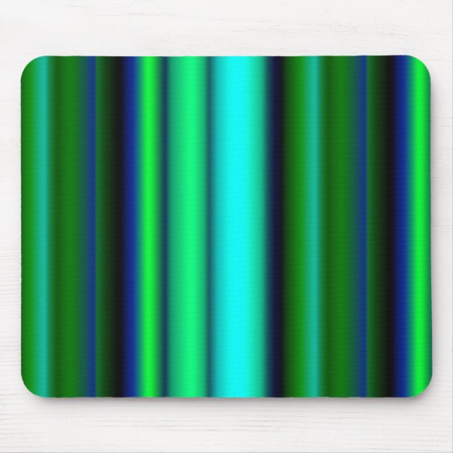 Blue Green Rainbow Stripes Mouse Mat (Front)