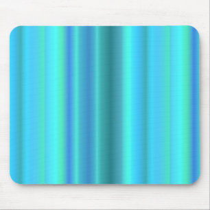 Blue Green Rainbow Stripes Mouse Mat