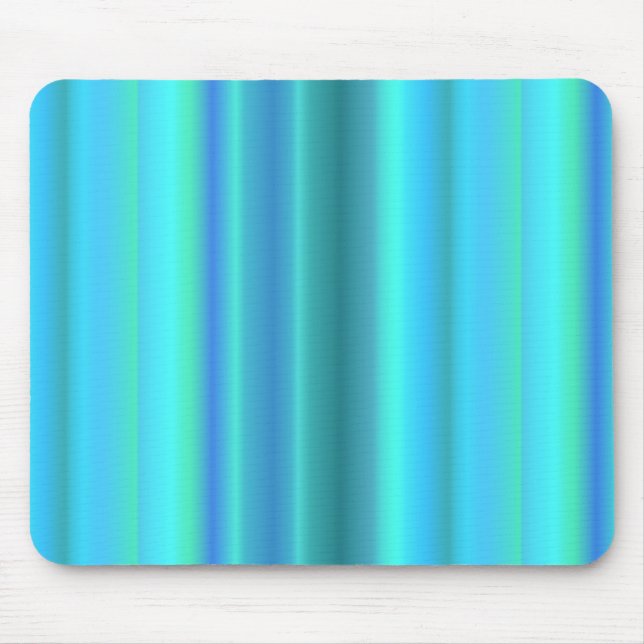 Blue Green Rainbow Stripes Mouse Mat (Front)