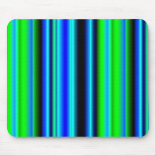 Blue Green Rainbow Stripes Mouse Mat