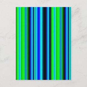 Blue Green Rainbow Stripes Postcard